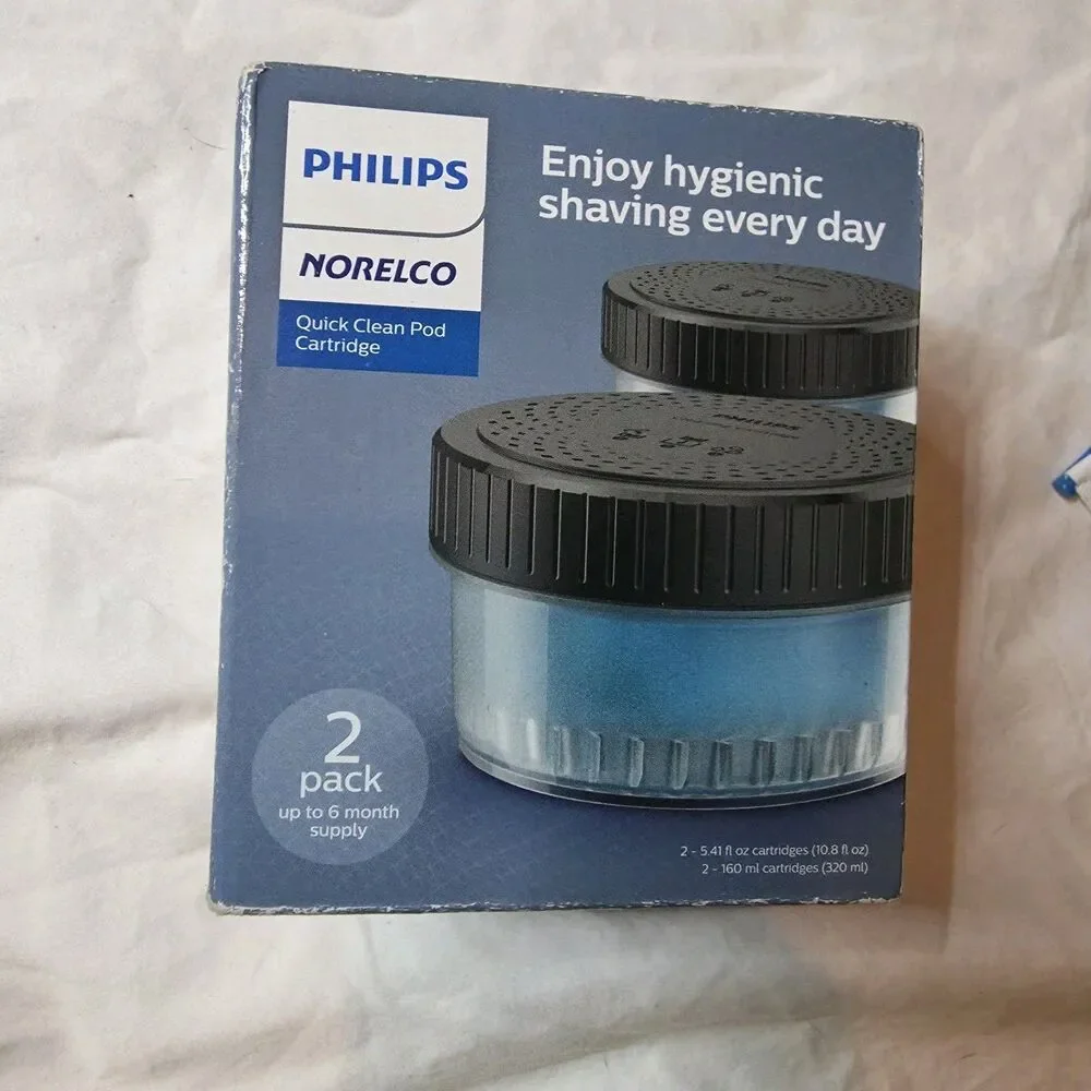 Philips Quick Clean Pod Cartridge 5.41 Fl Oz Pack of 2 Shaver Cleaning Solution